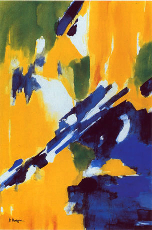 Abstraktion Grün-Gelb-Blau